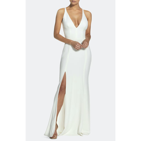 Dress The Population Iris Trumpet White Formal Maxi Dress Size XS - Picture 1 of 13